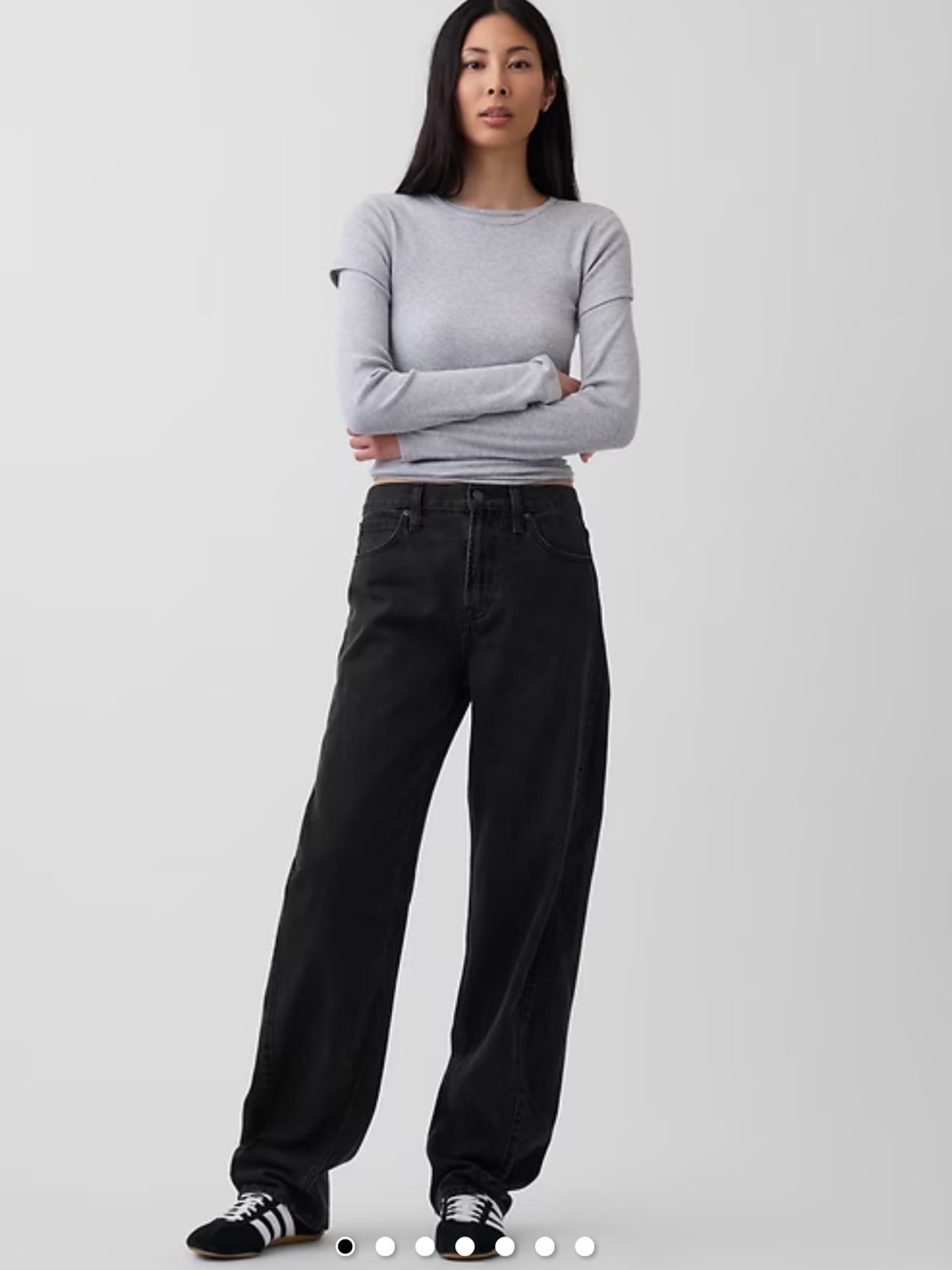 Gap Black High Rise Barrel Jean Petite